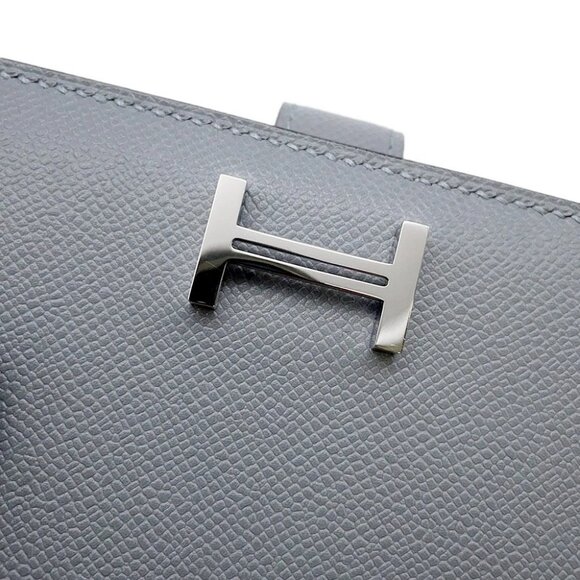 HERMES Bean compact Veau Madame Green Pantan - Picture 4 of 13